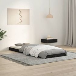 vidaXL Massīvkoka gulta Melna 75 x 190 cm Priede (823488) vidaXL Massīvkoka gulta Melna 75 x 190 cm Priede (823488)
