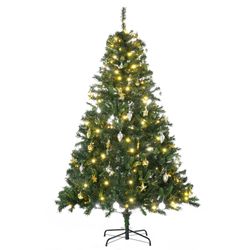 HOMCOM Ziemassvētku eglīte ar LED apgaismojumu un rotājumiem 180 cm HOMCOM Ziemassvētku eglīte ar LED apgaismojumu un rotājumiem 180 cm
