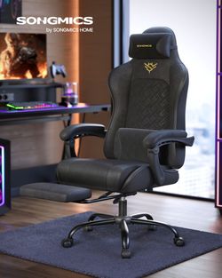 Songmics Ergonomisks spēļu krēsls ar kāju balstu un atsperu spilvenu (OBG079) Songmics Ergonomisks spēļu krēsls ar kāju balstu un atsperu spilvenu (OBG079)