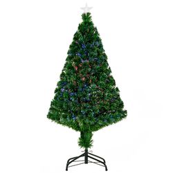 HOMCOM Mākslīgā Ziemassvētku egle ar LED gaismas šķiedru 120 cm HOMCOM Mākslīgā Ziemassvētku egle ar LED gaismas šķiedru 120 cm