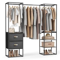 Songmics Kleiderständer ar 2 atvilktnēm (RGR003) Songmics Kleiderständer ar 2 atvilktnēm (RGR003)