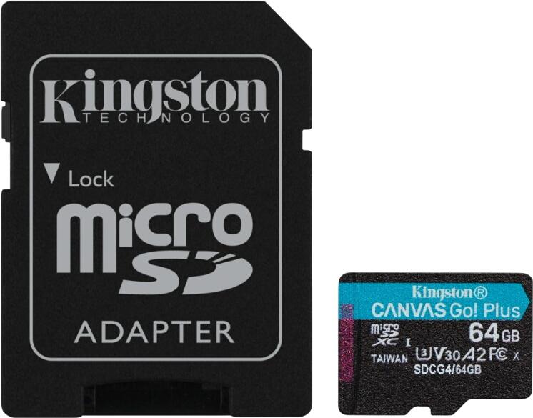 Kingston Canvas Go! Plus Gen4 microSDXC 64GB komplekts (SDCG4/64GB)