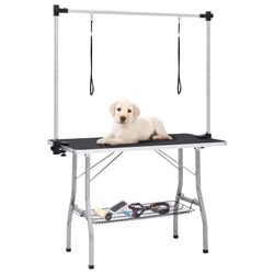 vidaXL Regulējams suņu trimmēšanas galds ar 2 cilpām 110 x 60 x 76 cm vidaXL Regulējams suņu trimmēšanas galds ar 2 cilpām 110 x 60 x 76 cm