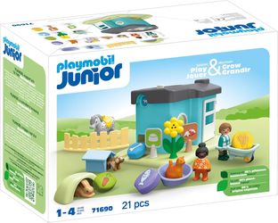 Playmobil Junior - Dzīvnieku pansija ar barības dozatoru (71690) Playmobil Junior - Dzīvnieku pansija ar barības dozatoru (71690)