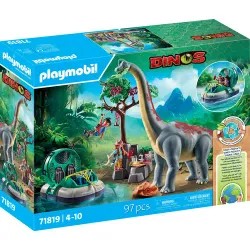Playmobil Dinos - Brachiosaurus-satikšanās ar gaisa spilvenu laivu (71819) Playmobil Dinos - Brachiosaurus-satikšanās ar gaisa spilvenu laivu (71819)