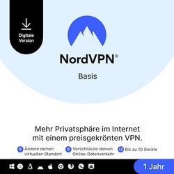 NordVPN Basis (10 Geräte, 1 gads) NordVPN Basis (10 Geräte, 1 gads)