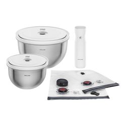 Zwilling Fresh & Save bļoda vakuuma sākuma komplekts M/L 9 daļas nerūsējošais tērauds Zwilling Fresh & Save bļoda vakuuma sākuma komplekts M/L 9 daļas nerūsējošais tērauds