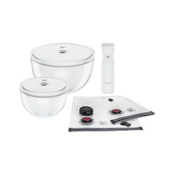 Zwilling Fresh & Save bļoda vakuuma sākuma komplekts M/L 9 daļas stikls Zwilling Fresh & Save bļoda vakuuma sākuma komplekts M/L 9 daļas stikls