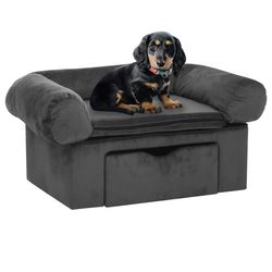 vidaXL Hundesofa ar atvilktni plīša 75 x 50 x 38 cm (171079) vidaXL Hundesofa ar atvilktni plīša 75 x 50 x 38 cm (171079)