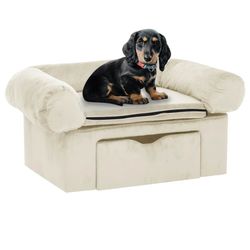 vidaXL Hundesofa ar atvilktni plīša 75 x 50 x 38 cm (171082) vidaXL Hundesofa ar atvilktni plīša 75 x 50 x 38 cm (171082)