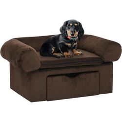 vidaXL Hundesofa ar atvilktni plīša 75 x 50 x 38 cm (171077) vidaXL Hundesofa ar atvilktni plīša 75 x 50 x 38 cm (171077)