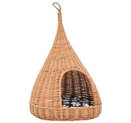 vidaXL Katzenhaus mit Kissen Naturweide Tipi 40 x 60 cm (170777) vidaXL Katzenhaus mit Kissen Naturweide Tipi 40 x 60 cm (170777)