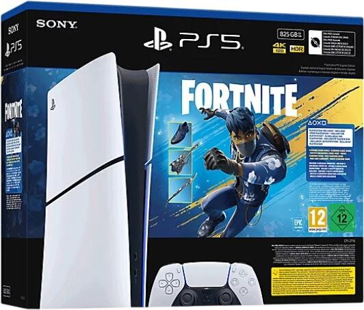 Sony PlayStation 5 (PS5) Slim Digital Edition - Fortnite Erblühendes Chaos komplekts Sony PlayStation 5 (PS5) Slim Digital Edition - Fortnite Erblühendes Chaos komplekts