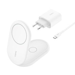 Belkin BoostCharge magnētiskā salokāmā 2-in-1 uzlādes stacija ar Qi2 (15 W) Belkin BoostCharge magnētiskā salokāmā 2-in-1 uzlādes stacija ar Qi2 (15 W)