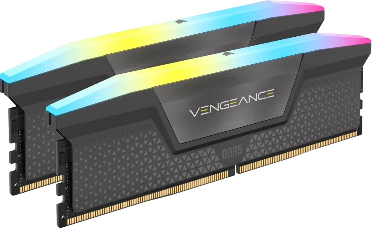 Corsair Vengeance RGB DDR5-6400 32GB komplekts (CMH32GX5M2B6400Z32) Corsair Vengeance RGB DDR5-6400 32GB komplekts (CMH32GX5M2B6400Z32)