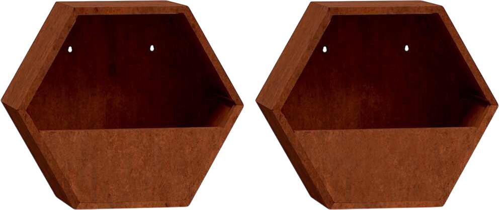 vidaXL Wand-Pflanzkübel Rūsains Corten tērauds 46x10x40 cm 2 gab. (823685)