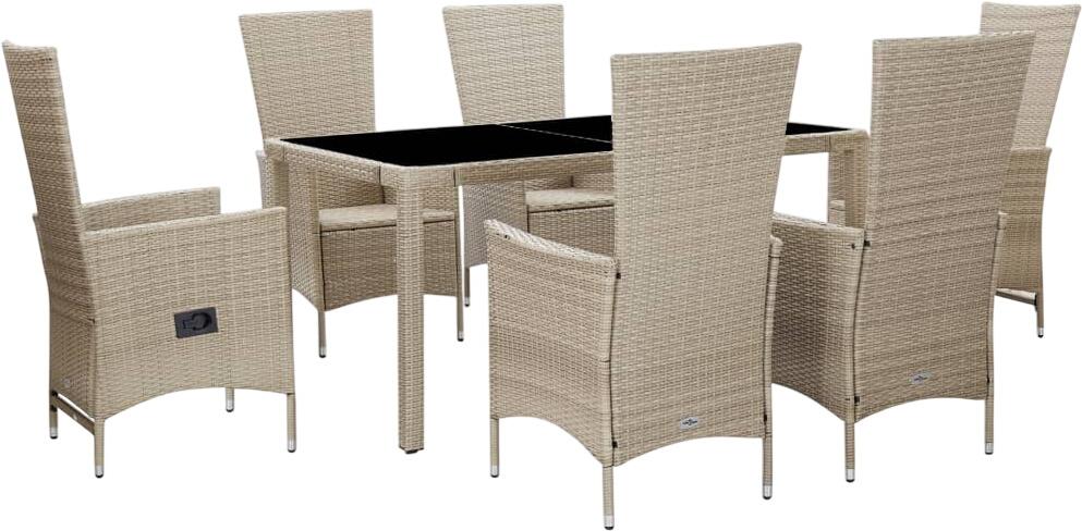 vidaXL Garten ēdamistabas komplekts ar spilveniem 7 gab. (46040)