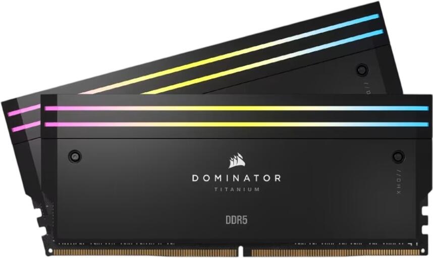 Corsair Dominator Titanium RGB DDR5-6400 96GB komplekts (CMP96GX5M2B6400C32) Corsair Dominator Titanium RGB DDR5-6400 96GB komplekts (CMP96GX5M2B6400C32)