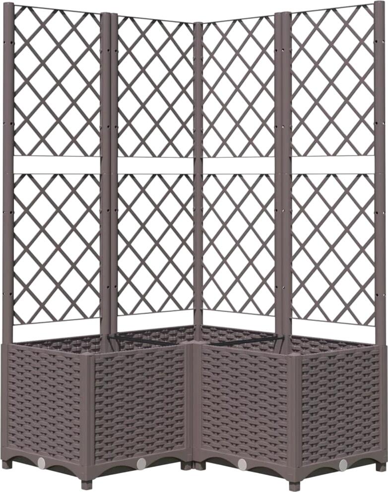 vidaXL Pflanzkübel mit Rankgitter Brūns 80 x 80 x 136 cm (318265) vidaXL Pflanzkübel mit Rankgitter Brūns 80 x 80 x 136 cm (318265)