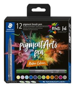 Staedtler Pigment Arts Brush Pen 371 12 gab. kartona futrālis (371 C12-3) Staedtler Pigment Arts Brush Pen 371 12 gab. kartona futrālis (371 C12-3)