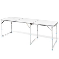 vidaXL Campinga galds saliekams augstumā regulējams alumīnija 180 x 60 cm (41326) vidaXL Campinga galds saliekams augstumā regulējams alumīnija 180 x 60 cm (41326)