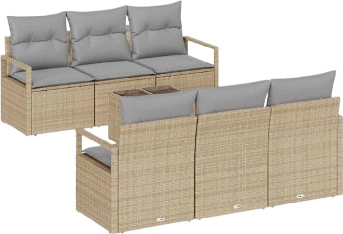 vidaXL Gartensofa-Set mit Kissen Polyrattan 7-tlg. (3354939) vidaXL Gartensofa-Set mit Kissen Polyrattan 7-tlg. (3354939)