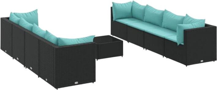 vidaXL Garten-Loung-Set ar spilveniem poliratanā 9-daļīgs (3308044) vidaXL Garten-Loung-Set ar spilveniem poliratanā 9-daļīgs (3308044)