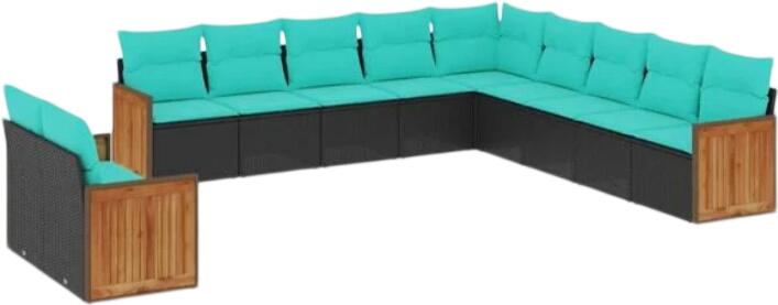 vidaXL Gartensofa komplekts ar spilveniem poliratanā 11-daļīgs (3227807) vidaXL Gartensofa komplekts ar spilveniem poliratanā 11-daļīgs (3227807)