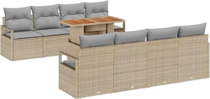 vidaXL Gartensofa-Set mit Speicher Polyrattan 9-tlg. (3358422) vidaXL Gartensofa-Set mit Speicher Polyrattan 9-tlg. (3358422)