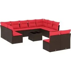 vidaXL Gartensofa komplekts ar spilveniem 12-daļīgs (3218364) vidaXL Gartensofa komplekts ar spilveniem 12-daļīgs (3218364)
