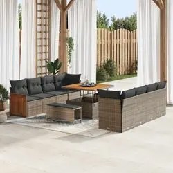 vidaXL Gartensofa komplekts ar spilveniem pelēks 231 x 224 x 85 cm (3365238) vidaXL Gartensofa komplekts ar spilveniem pelēks 231 x 224 x 85 cm (3365238)