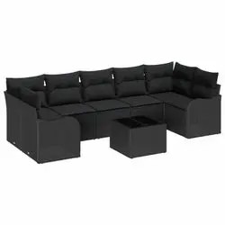 vidaXL Gartensofa-set 8 pcs Schwarz Poly-Rattan (3354292) vidaXL Gartensofa-set 8 pcs Schwarz Poly-Rattan (3354292)