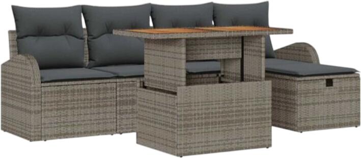 vidaXL Gartensofa-Set Polyrattan 6-tlg. (3361293) vidaXL Gartensofa-Set Polyrattan 6-tlg. (3361293)