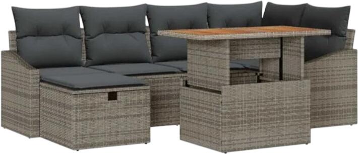 vidaXL Gartensofa-Set Polyrattan 7-tlg. (3361356) vidaXL Gartensofa-Set Polyrattan 7-tlg. (3361356)