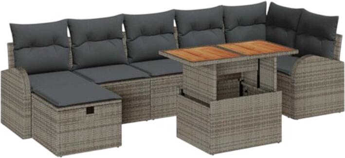 vidaXL Gartensofa-Set Polyrattan 8-tlg. (3361307)