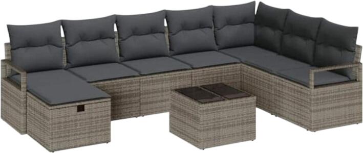 vidaXL Gartensofa komplekts ar spilveniem polirotangā 6-daļīgs (3360570) vidaXL Gartensofa komplekts ar spilveniem polirotangā 6-daļīgs (3360570)
