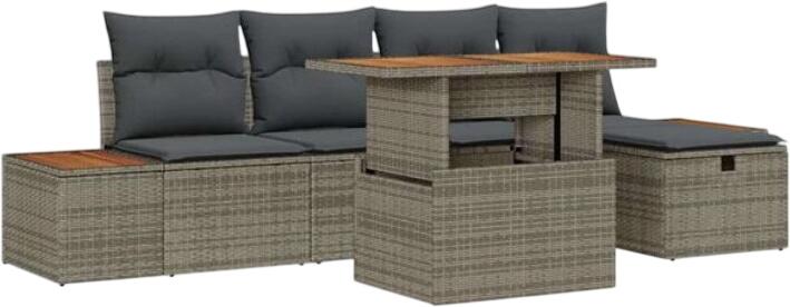 vidaXL Gartensofa-Set Polyrattan 6-tlg. (3361406)