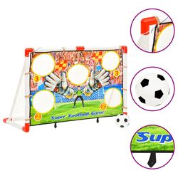vidaXL Futbola vārtu komplekts ar vārtu sienu 120 x 51 x 77,5 cm (80344) vidaXL Futbola vārtu komplekts ar vārtu sienu 120 x 51 x 77,5 cm (80344)