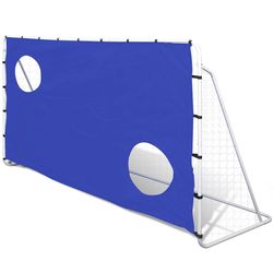vidaXL Futbola vārti ar vārtu sienu 240 x 92 x 150 cm (90573) vidaXL Futbola vārti ar vārtu sienu 240 x 92 x 150 cm (90573)