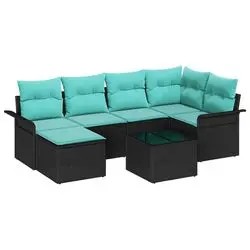 vidaXL Dārza dīvānu komplekts ar glabātuvi 7 gab (3354115) vidaXL Dārza dīvānu komplekts ar glabātuvi 7 gab (3354115)