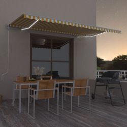 vidaXL Markīze ar LED un vēja sensoru 500 x 350 cm