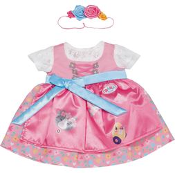 Zapf Creation Baby born rozā leļļu dirndlkleita ar matu lentu 43 cm Zapf Creation Baby born rozā leļļu dirndlkleita ar matu lentu 43 cm