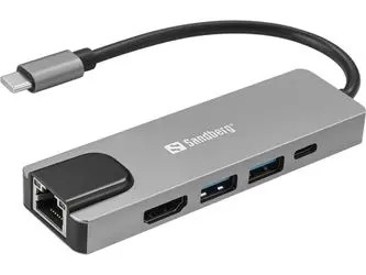 Sandberg USB-C 5in1 Ceļojumu Doks (336-99) Sandberg USB-C 5in1 Ceļojumu Doks (336-99)