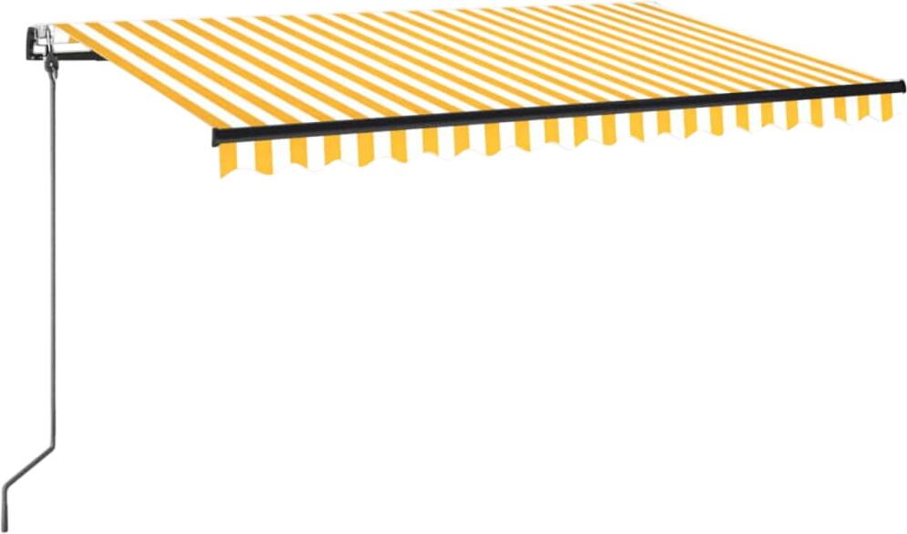 vidaXL Automātiskais saulessargs ar LED un vēja sensoru 450 x 350 cm (3069213)