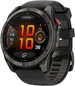 Garmin Fenix 8 Pro AMOLED Sapphire 51 mm DLC-Titan Silikona siksniņa Garmin Fenix 8 Pro AMOLED Sapphire 51 mm DLC-Titan Silikona siksniņa