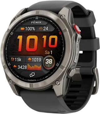 Garmin Fenix 8 Pro AMOLED Sapphire 51 mm titāna silikona siksniņa Garmin Fenix 8 Pro AMOLED Sapphire 51 mm titāna silikona siksniņa