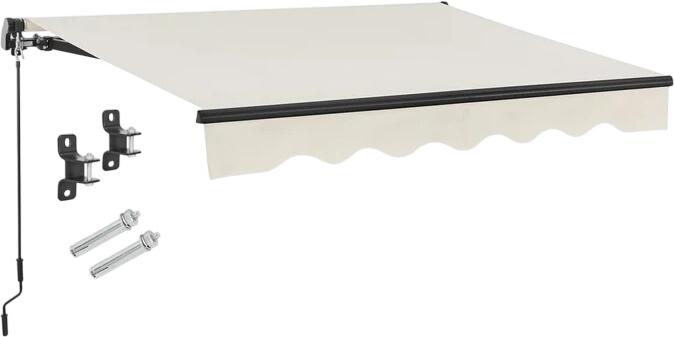 Juskys Locīklas rokas markīze ar kloķi un stiprinājumu 250 x 200 cm Juskys Locīklas rokas markīze ar kloķi un stiprinājumu 250 x 200 cm