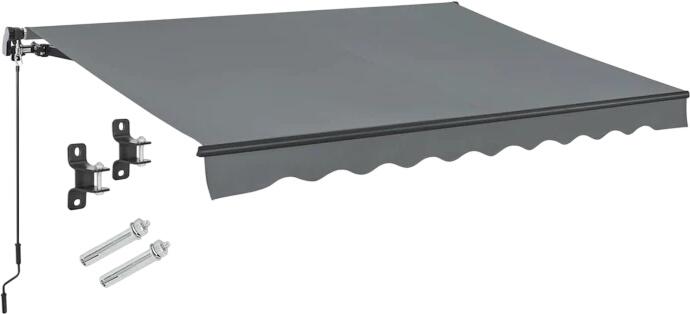 Juskys Locītavu roku markīze ar kloķi un stiprinājumu 400 x 300 cm Juskys Locītavu roku markīze ar kloķi un stiprinājumu 400 x 300 cm