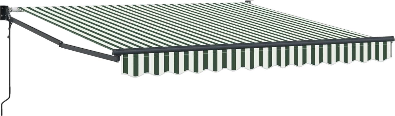 vidaXL Izvelkama markīze zaļa un balta 300 x 250 x 165 cm (3330188) vidaXL Izvelkama markīze zaļa un balta 300 x 250 x 165 cm (3330188)