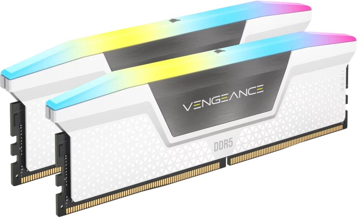 Corsair Vengeance RGB DDR5-6000 16GB komplekts (CMH32GX5M2D6000Z38W) Corsair Vengeance RGB DDR5-6000 16GB komplekts (CMH32GX5M2D6000Z38W)